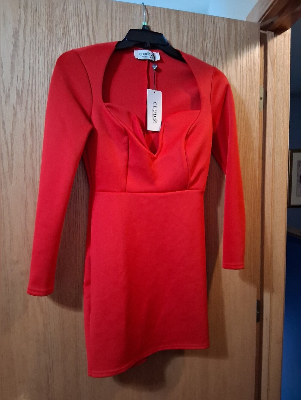 Club L London dress Sweatheart Neckline. Sz UK 12,  US sz 8 , Red, Romantic